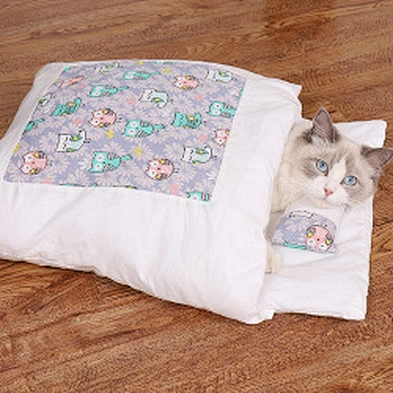 Japanese cat bed cat sleeping bag removable and washable pet bed for winter