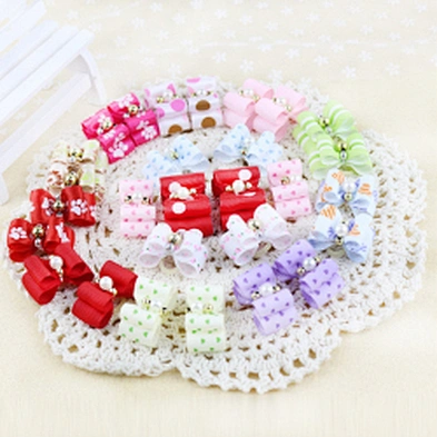 spot wholesale dogs accessories pet hair butterfly pearl dog hair bows