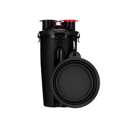 Wholesale Travel Pet Water And Food Bottle 2 In 1 Plastic Portable Dog Water Bottle With Bowl