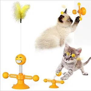 Amazon hot selling spring cat toys feather interactive pet toys set