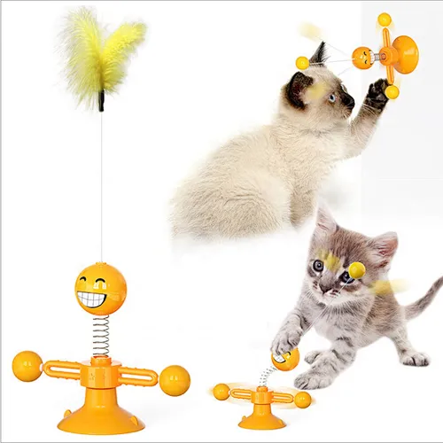 Amazon hot selling spring cat toys feather interactive pet toys set