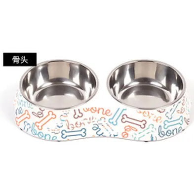 Hot sale cat dog pet bowl with stainless Steel double bowls