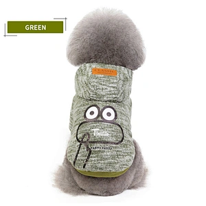 Dog Knit Sweater Hoodie Cute Frog Pattern Dog Fleece Clothes