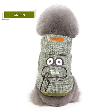 Dog Knit Sweater Hoodie Cute Frog Pattern Dog Fleece Clothes