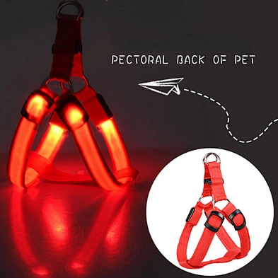 USB Charge Light Up LED Dog Chest Harness For Wholesale