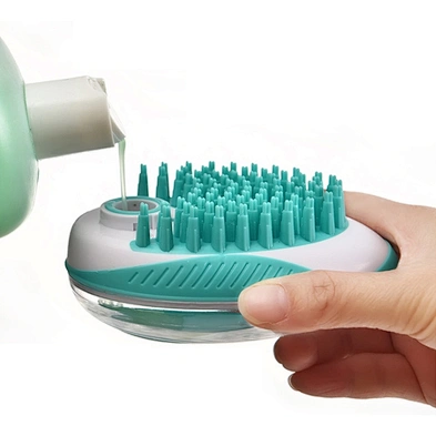 Pet Dog Hair Grooming Brush Massage Wholesale Cheap Plastic Silicone Dog Bath Brush With Soap Dispenser