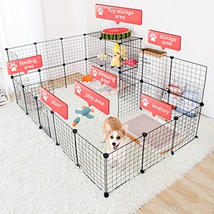 DIY Combination Portable Foldable Pet Playpen 35*35cm Iron Wire Pet Dog Playpen