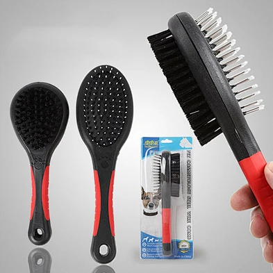 Wholesale Pet Double-sided Hair Remover Comb Brush Rubber Dog Hair Grooming Comb