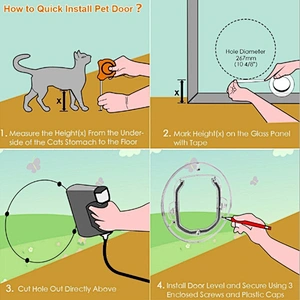 Hot sale Pet Door 4-Way Locking Silent Action Cat Flap Dog Cat Door