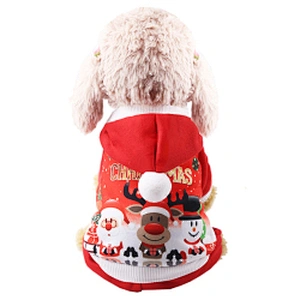 Cheap Pet Apparel Warm Winter Christmas Dog Clothes With Hat