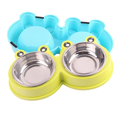 Hot sale stainless steel pet bowl non-slip pet double bowl food and water dog bowl