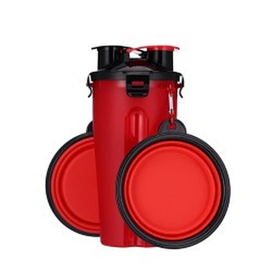 Wholesale Travel Pet Water And Food Bottle 2 In 1 Plastic Portable Dog Water Bottle With Bowl