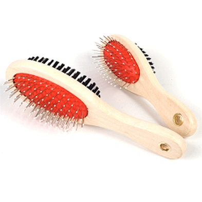 Wholesale dog hair grooming comb for dogs with wooden handle dual-purpose open-knot comb for large dogs