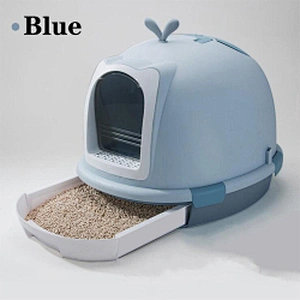 Wholesale luxury cat litter box toilet door with drawer cleaning cat toilet box