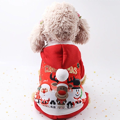 Cheap Pet Apparel Warm Winter Christmas Dog Clothes With Hat