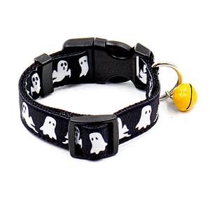 Wholesale Pet Halloween Collar Cheap Designer Fashion Nylon Halloween Dog Collar With Bell
