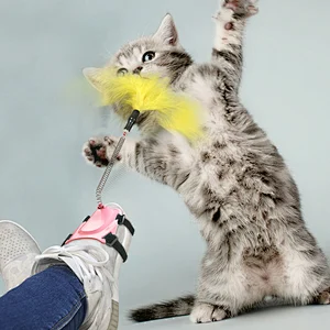 Factory directly sell cat spring feather toy set pack cat toy set