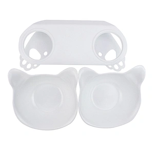 Wholesale pet bowls double bowl for food and water Anti-slip and neck guard bowls for dogs and cats