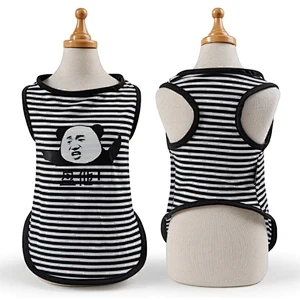 Wholesale Pet Clothes Stripe Comfortable Cotton Dog Vest For Spring And Summer