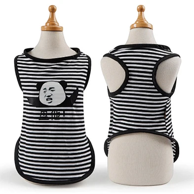 Wholesale Pet Clothes Stripe Comfortable Cotton Dog Vest For Spring And Summer