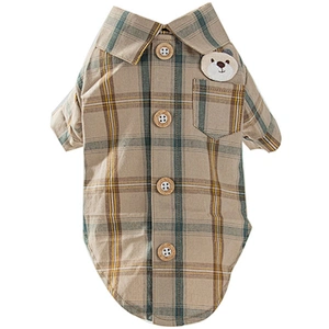 Dog Fashion Clothes Pet Dog Plaid Shirt Summer Spring Dog Clothes
