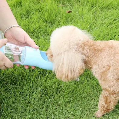 Portable Custom Logo Pet Feeding Bottle Travel Dog Water Bottle With Food Storage