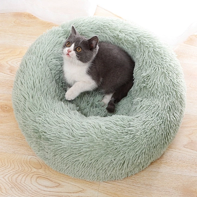 Cheap Calming Plush Good Quality Pet Donut Dog Bed for Dog Cute Fluffy Soft Cat Bed