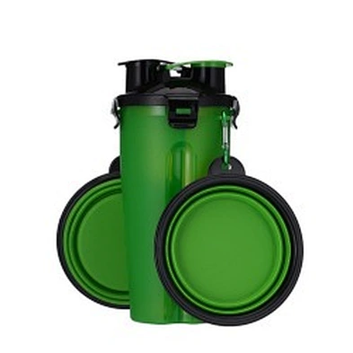 Wholesale Travel Pet Water And Food Bottle 2 In 1 Plastic Portable Dog Water Bottle With Bowl