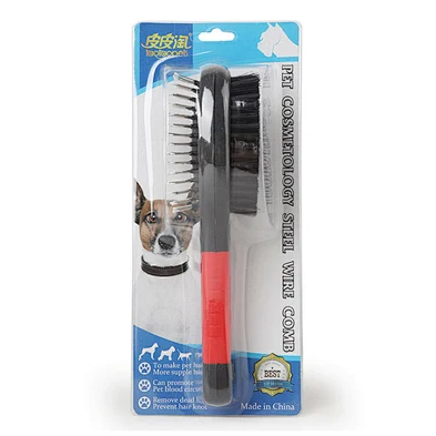 Wholesale Pet Double-sided Hair Remover Comb Brush Rubber Dog Hair Grooming Comb