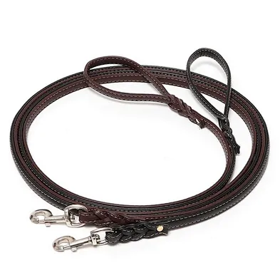 Wholesale Brass Snap Hook Dog Leash Large Rope Leather Dog Leashes For Dog