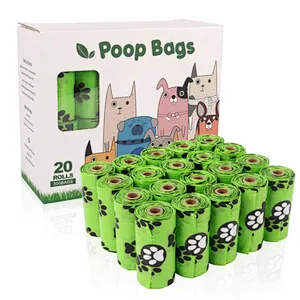 100% Biodegradable Dog Pet Poop Bags Compostable With Dispenser EPI HDPE Eco-Friendly 9