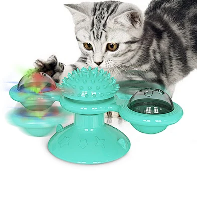 Revolving windmill turntable cat toy scratching and rubbing cat hair brush funny cat toy