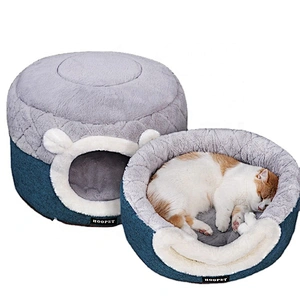 Wholesale Two Way Use Comfortable Warm Pet Bed Soft Round Cat Puppy Bed