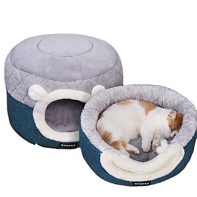 Wholesale Two Way Use Comfortable Warm Pet Bed Soft Round Cat Puppy Bed