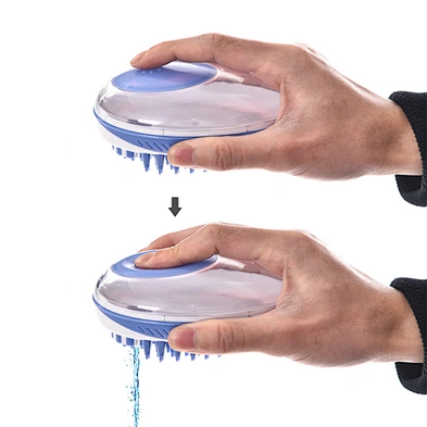 Pet Dog Hair Grooming Brush Massage Wholesale Cheap Plastic Silicone Dog Bath Brush With Soap Dispenser