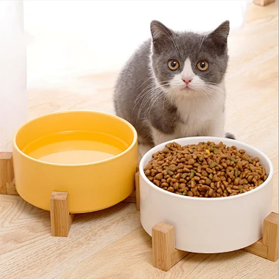 Raised Elevated Dog Bowl Stand Ceramic Pet Bowl Cat Pets Ceramic Dog Bowl