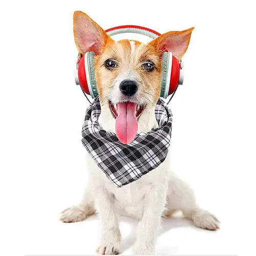 Wholesale Plain Dog Bandana Custom 100% Cotton Cute Design Grid Pet Dog Bandana