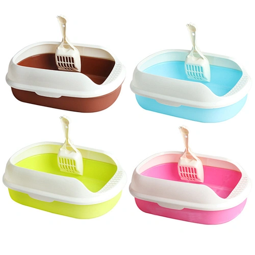Hot sale semi-enclosed pet cat potty cat toilet splash-proof large cat litter box