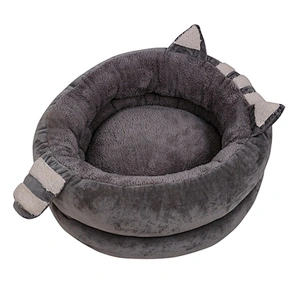 Hot sale cat bed closed pet bed winter plus velvet dog bed