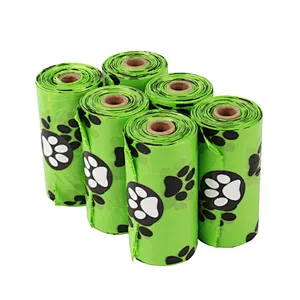 100% Biodegradable Dog Pet Poop Bags Compostable With Dispenser EPI HDPE Eco-Friendly 9