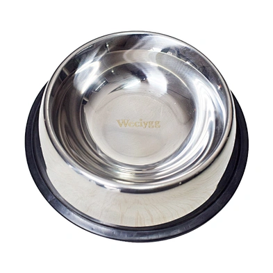 Weciygg Anti-tipping Food Bowl Large Non-slip Dog Bowl Cat Bowl Stainless Steel