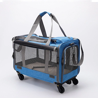 Travel Dog Trolleys Carrier Stroller Big Capacity Breathable Cat Pet Trolley With Wheels