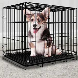Metal Dog Kennels Stainless Steel Foldable Indoor Large Pet Dog Cages