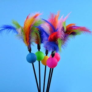 Factory directly sell cat feather pet cat feather wand