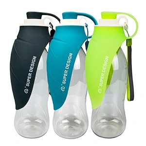 Hot sale Dog Outdoor Water Bottle Portable with Silicone Foldable Drinking Cup Bowl Pet Dogs Travel water bottle