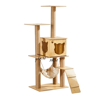 Large Cat Tree Tower Wooden Luxury Big Cat Tree House For Cats