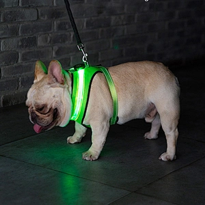 Wholesale high quality personalized dog harness LED flashing dog harness rechargeable