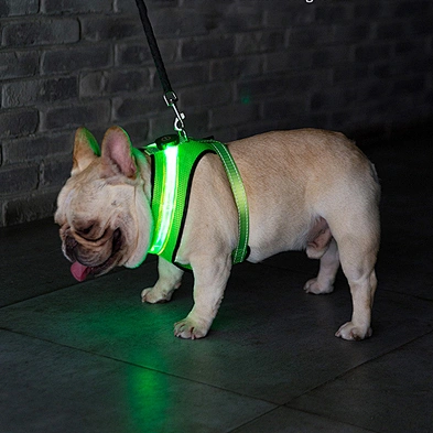 Wholesale high quality personalized dog harness LED flashing dog harness rechargeable