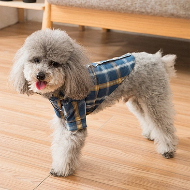 Dog Fashion Clothes Pet Dog Plaid Shirt Summer Spring Dog Clothes