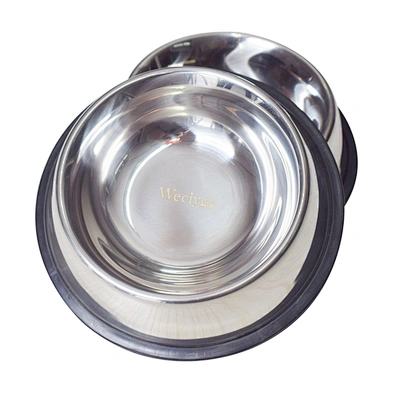 Weciygg Anti-tipping Food Bowl Large Non-slip Dog Bowl Cat Bowl Stainless Steel